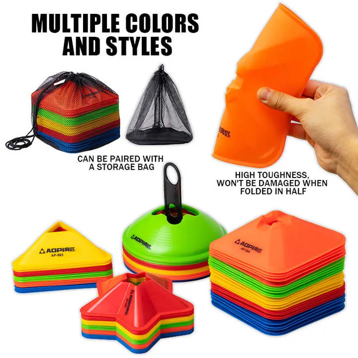 متعددة الألوان لينة لكرة القدم التدريب المخاريط . Multicolor Soft Soccer Training Cones Marker