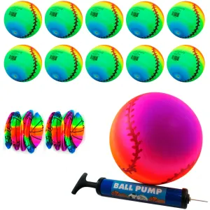 12 Rainbow Ball Inflatable PVC Play Soccer Volleyball Beach Pool Birthday Party