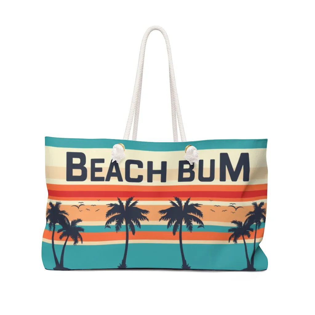 Beach Bum Oversized Weekender Bag | Beach Lover Gift | Beach Print Tote Bag