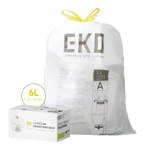 Code A - 1.6 Gallon Easy-Dispense Roll Trash Bag - 80 Count (3-6L)