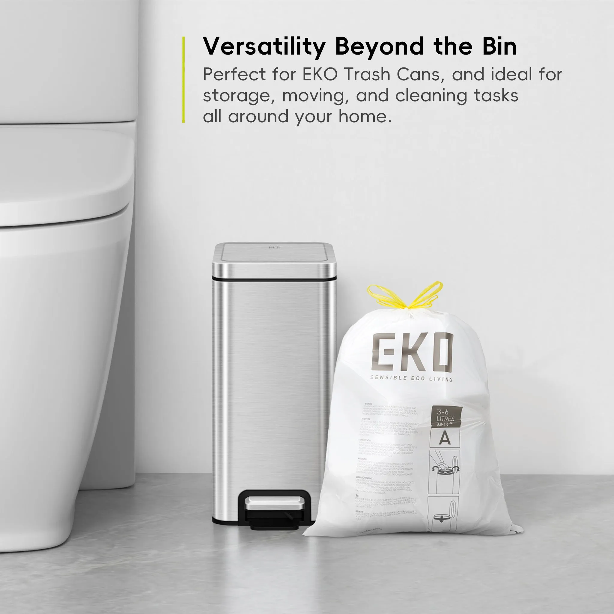 Code A - 1.6 Gallon Easy-Dispense Roll Trash Bag - 80 Count (3-6L)