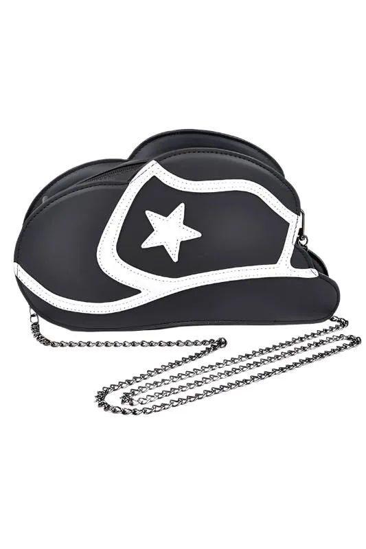Cowboy Hat Shape Western Style Fashion Statement Iconic Swing Crossbody Bag