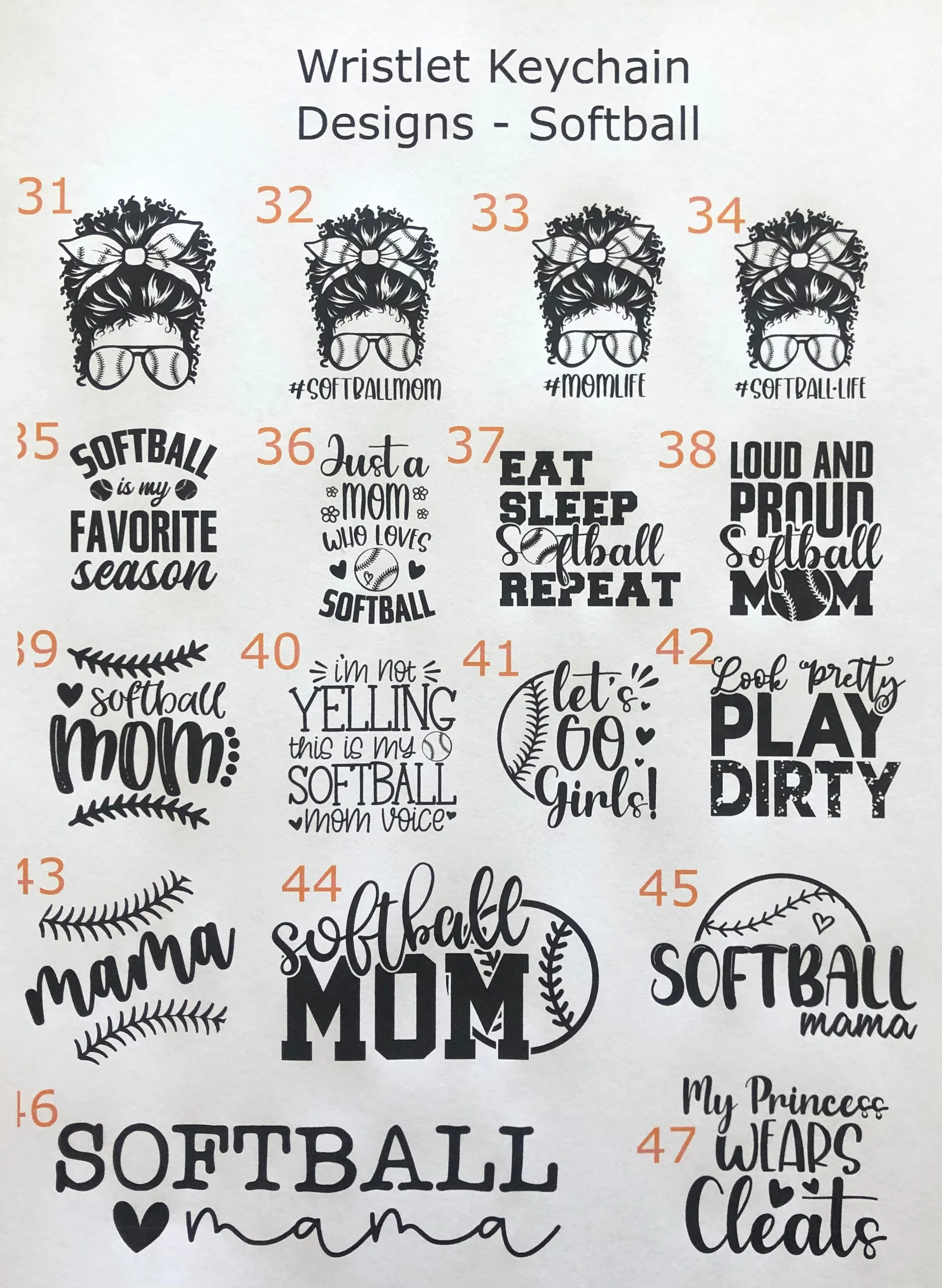 CREATE YOUR OWN - Baseball/Softball Wristlet Keychain (All wristlets- All designs)