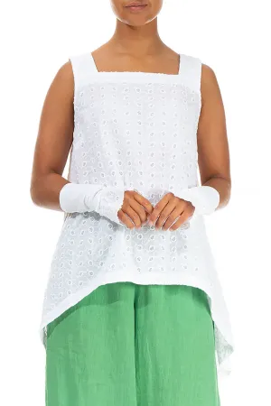 Embroidered White Cotton Wristlets