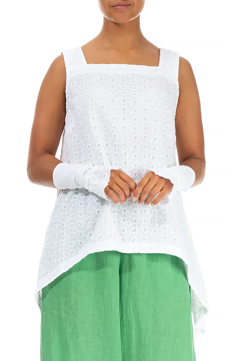 Embroidered White Cotton Wristlets