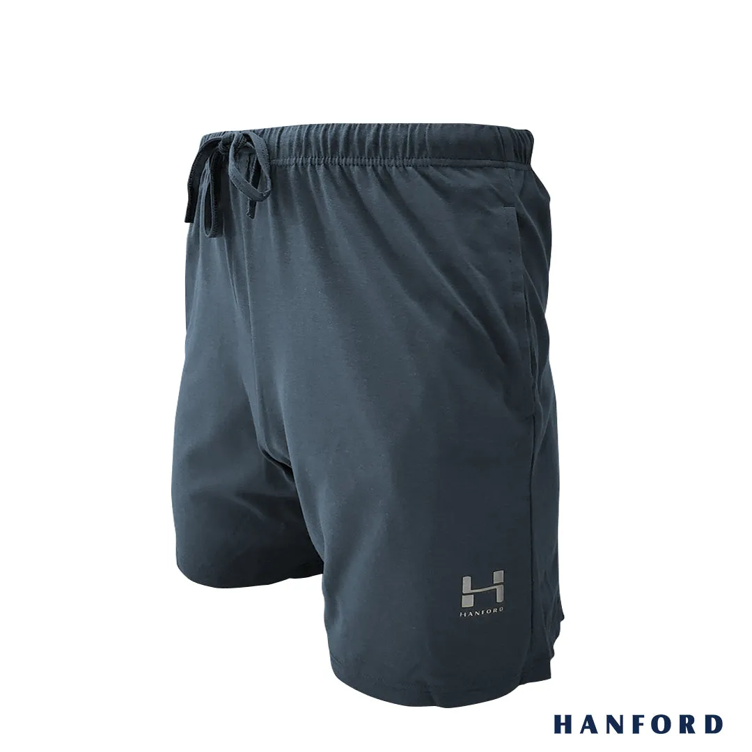 Hanford Men Premium Cotton Casual Walking Drawstring Slim Fit Shorts with Pocket Hagen - (SinglePack)