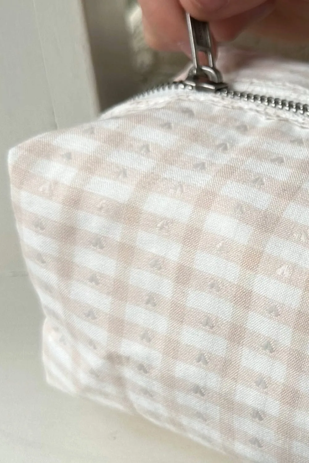 Heart Plaid Mini Makeup Bag