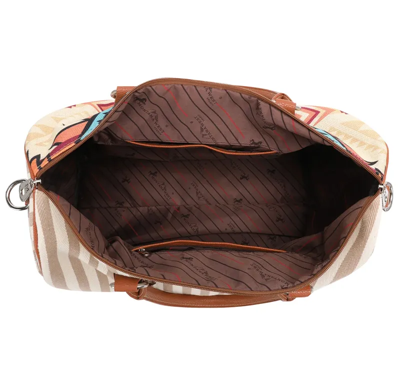 Montana West Aztec Canvas Weekender Bag |Handbag
