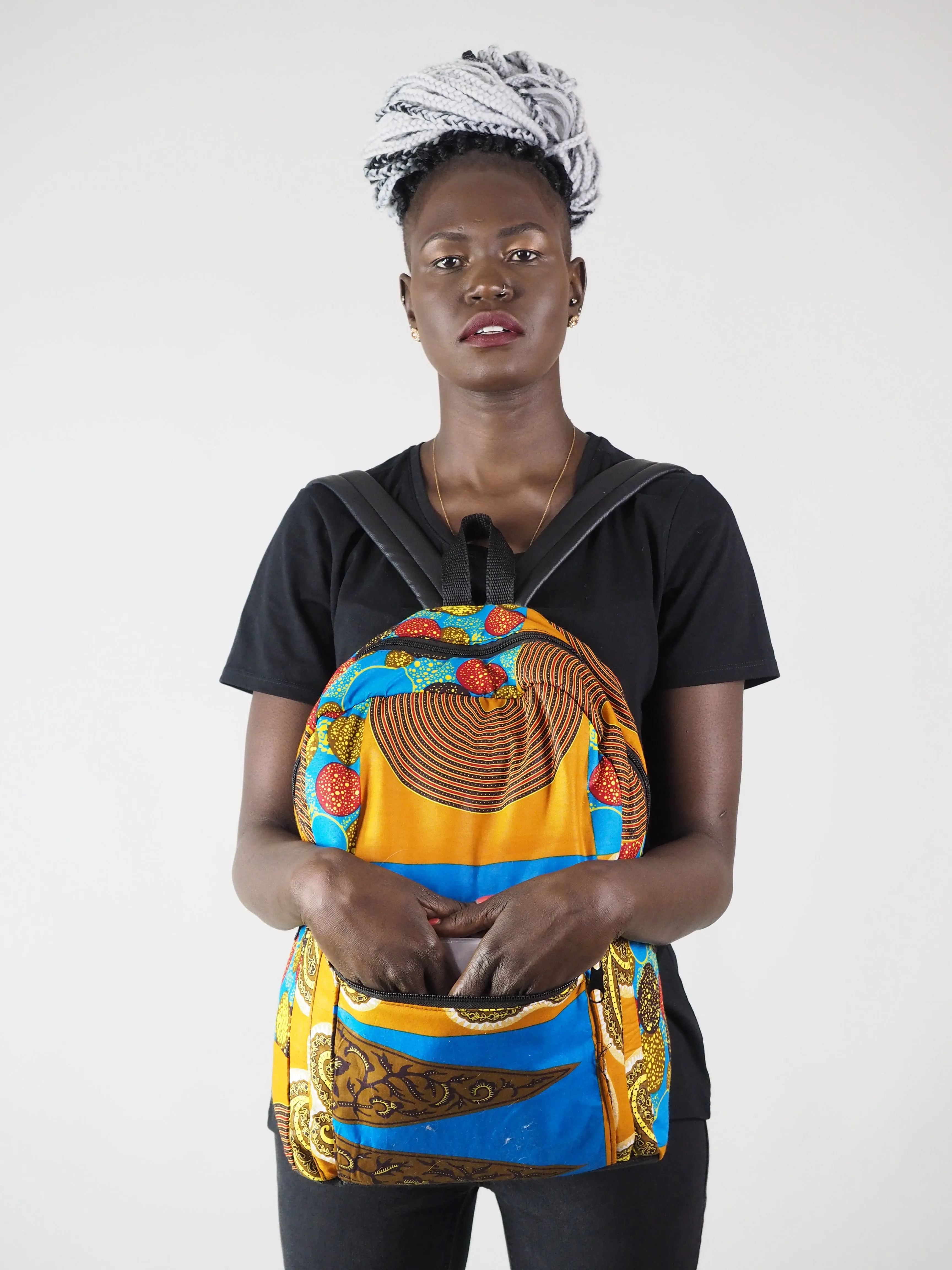 ROSLINE HANDMADE AFRICAN PRINT BACK PACK