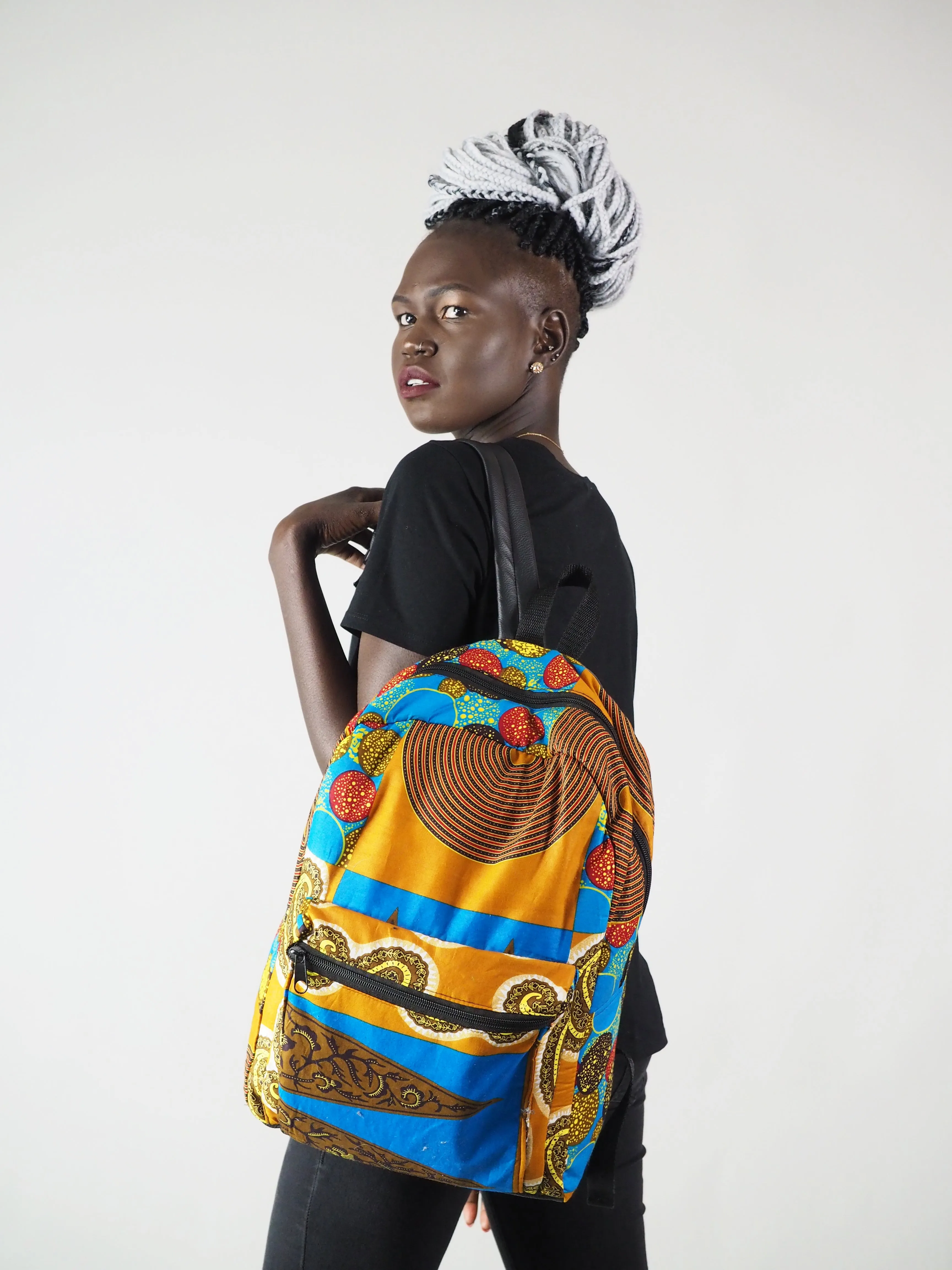 ROSLINE HANDMADE AFRICAN PRINT BACK PACK