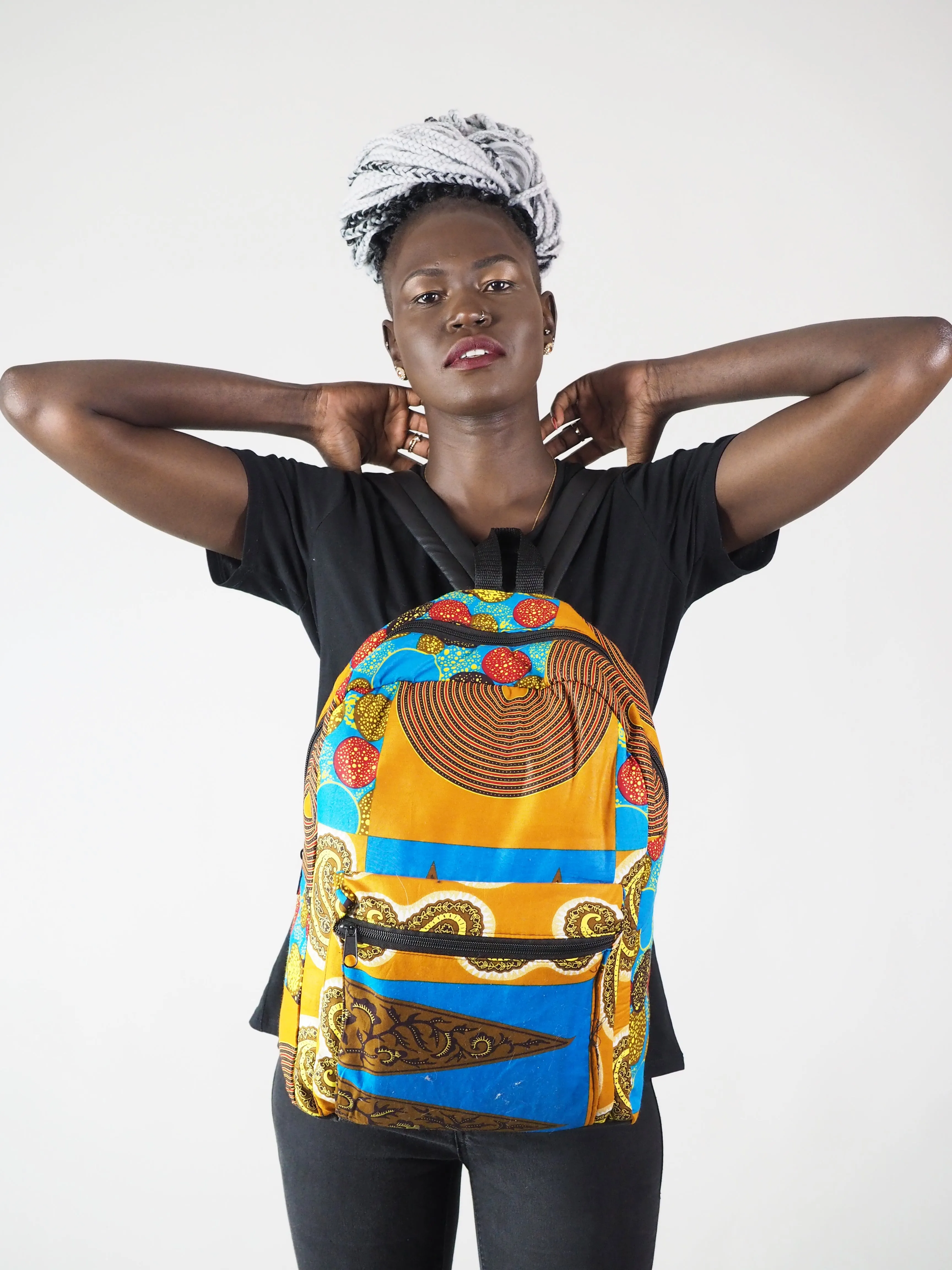 ROSLINE HANDMADE AFRICAN PRINT BACK PACK