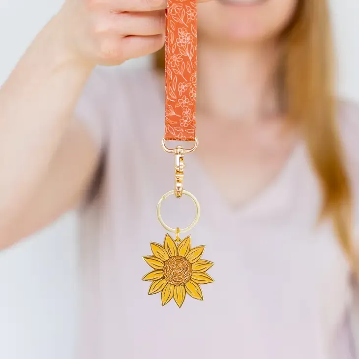 Terracotta Floral WristletKeychain