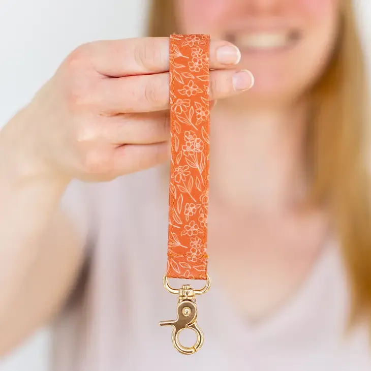 Terracotta Floral WristletKeychain